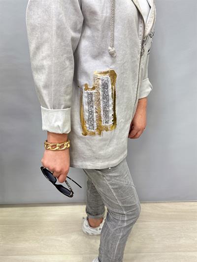 8877 İTALYAN PAYET DETAY LİKRALI CEKET GRİ (TAKIM DEĞİLİDİR)