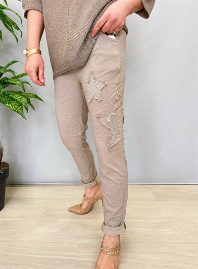 MNS 8877 İTALYAN YILDIZ DETAY PANTOLON VİZON