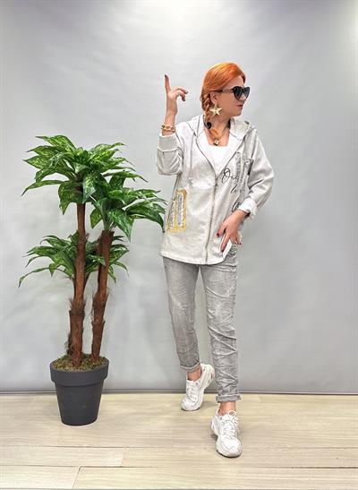 8878 İTALYAN ZIMBA DETAY LİKRALI PANTOLON GRİ (TAKIM DEĞİLDİR)