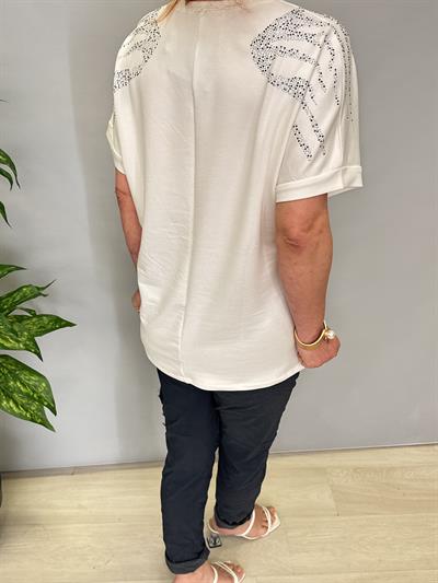 8890 MODAL LİKRALI BLUZ EKRU