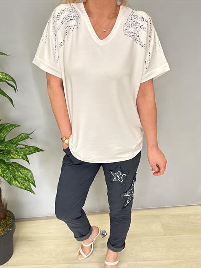 8890 MODAL LİKRALI BLUZ EKRU