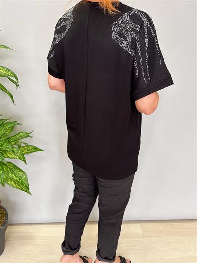 8890 MODAL LİKRALI BLUZ SİYAH