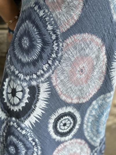 8903 PREMIUM İTALYAN PAMUK DESENLİ ELBİSE 38/42 BEDENE UYUMLUDUR INDIGO boyum 1.64