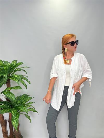 9020 İTALYAN TASARIM PAMUKLU SIRT DETAY GÖMLEK CEKET BEYAZ 44 BEDENE KADAR UYUMLUDUR  