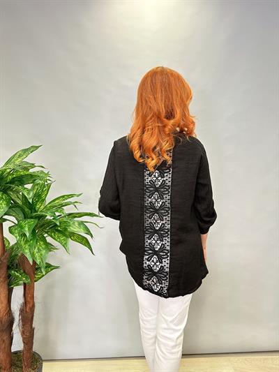 9020 İTALYAN TASARIM PAMUKLU SIRT DETAY GÖMLEK CEKET SİYAH  44 BEDENE KADAR UYUMLUDUR  