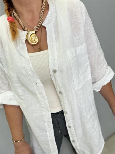 9020 İTALYAN TASARIM PAMUKLU SIRT DETAY GÖMLEK CEKET BEYAZ 44 BEDENE KADAR UYUMLUDUR  