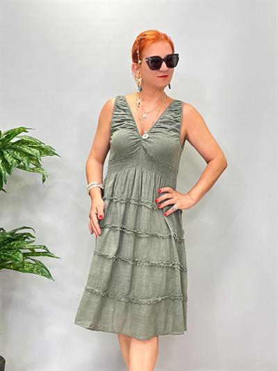 9040 Italyan Elbise Haki