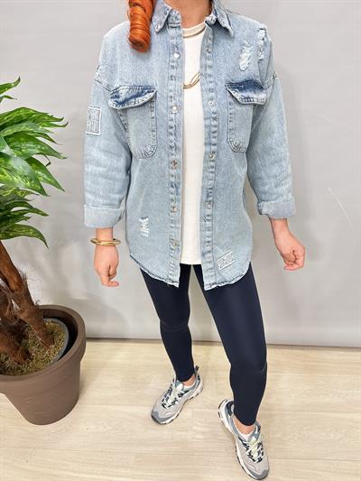 9041 Jean Gömlek Ceket Buz Mavi