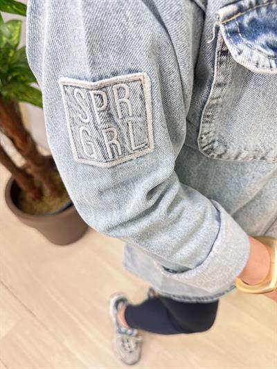 9041 Jean Gömlek Ceket Buz Mavi