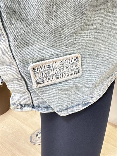 9041 Jean Gömlek Ceket Buz Mavi