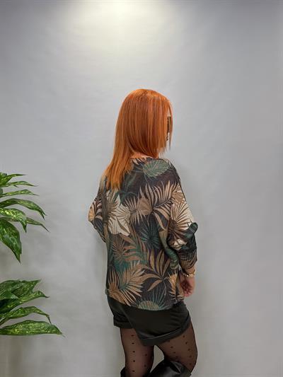 9060 İTALYAN YAPRAK DETAY MERSERİZE KAHVE