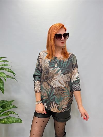 9060 İTALYAN YAPRAK DETAY MERSERİZE KAHVE