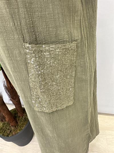 9070 PAMUKLU ELBİSE HAKİ YEŞİL