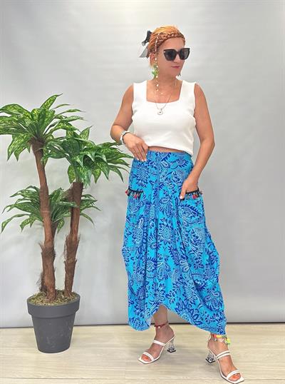 9090 Şalvar Etek Turkuaz