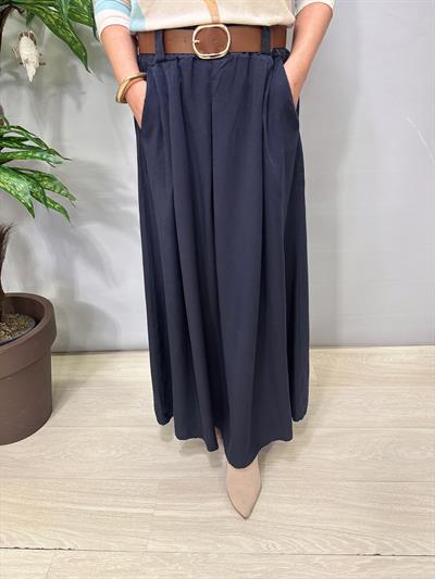 9140 Italyan Tencel Etek Lacivert