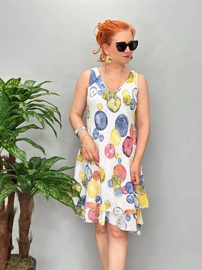 9213 Italyan Elbise Beyaz