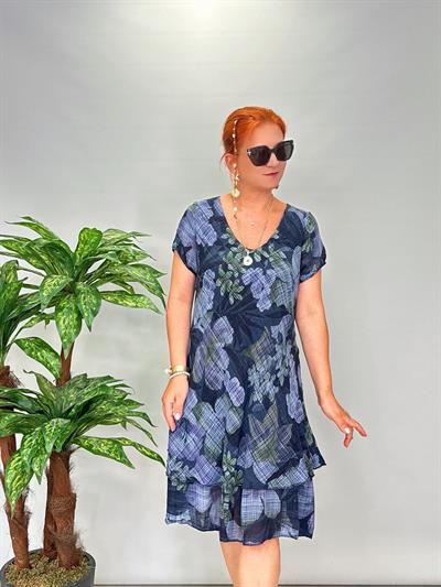 9214 Italyan Pamuklu Elbise Lacivert