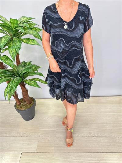 9214 Italyan Pamuklu Elbise Siyah