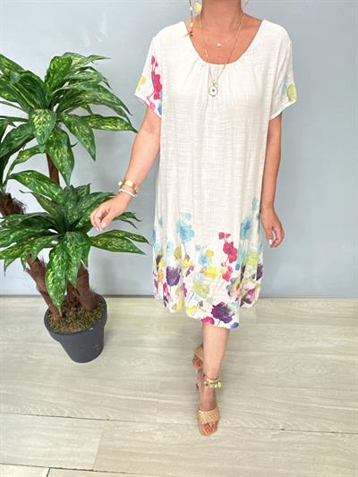 9220 Italyan Pamuklu Elbise Taş