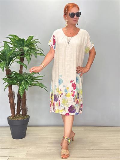 9220 Italyan Pamuklu Elbise Taş