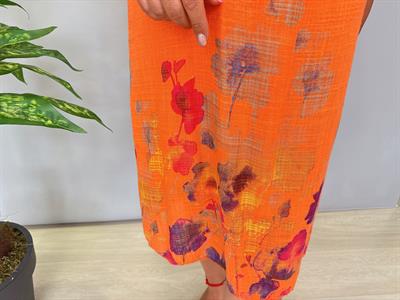 9220 Italyan Pamuklu Elbise Turuncu