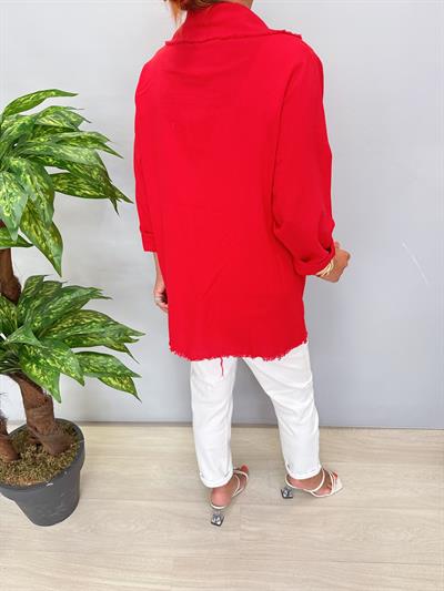 9480 Mevsimlik İnce Pamuklu Ceket Kırmızı