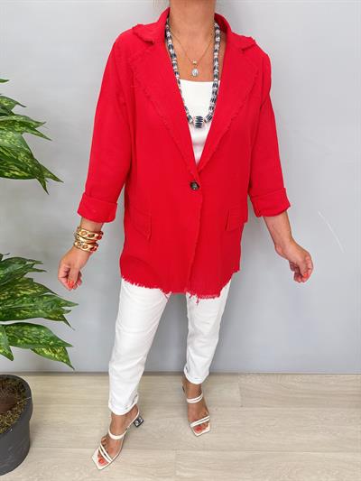 9480 Mevsimlik İnce Pamuklu Ceket Kırmızı