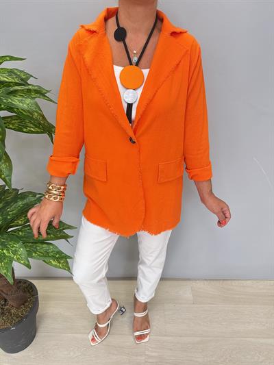 9480 Mevsimlik İnce Pamuklu Ceket Turuncu