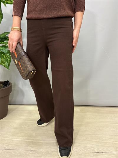 9544 Full Likralı Palazzo Pantolon Acı Kahve 