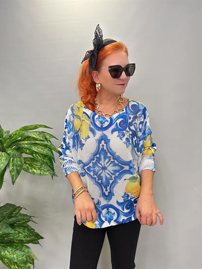 9554 Dijital Baskı Merserize bluz 3