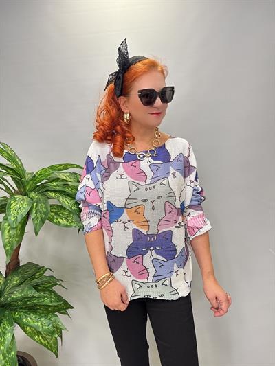 9554 Dijital Baskı Merserize bluz 7