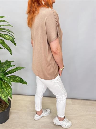 9674 MERSERİZE İNCE TRİKO BLUZ VİZON