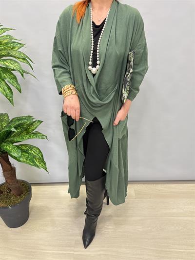 MNS 9780 SONSUZLUK TASARIM BLUZ HAKİ YEŞİL