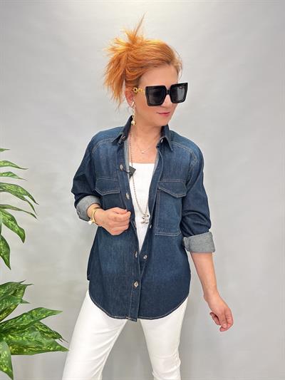 9866 ORJ MARKA KOT GÖMLEK CEKET MAVİ