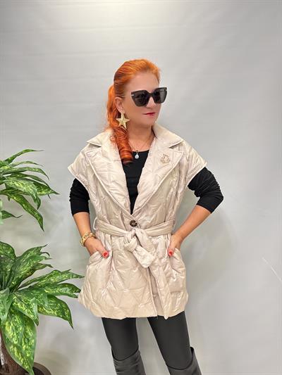 9898 Broş Detaylı Şişme Yelek Taş