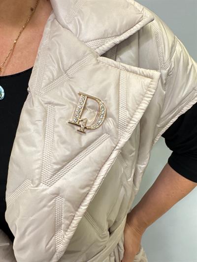 9898 Broş Detaylı Şişme Yelek Taş