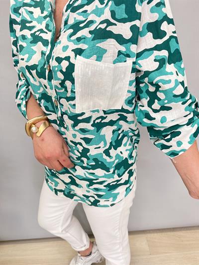 MNS 9940 PAMUKLU BLUZ TURKUAZ