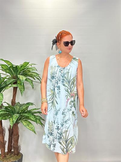 9945 Italyan Pamuklu Elbise Bebe Mavi