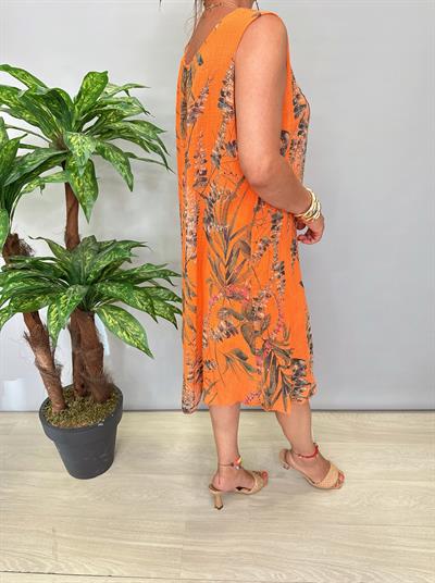 9945 Italyan Pamuklu Elbise Turuncu