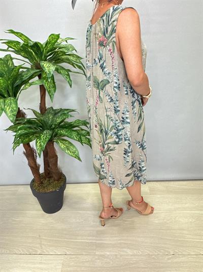 9945 Italyan Pamuklu Elbise Vizon