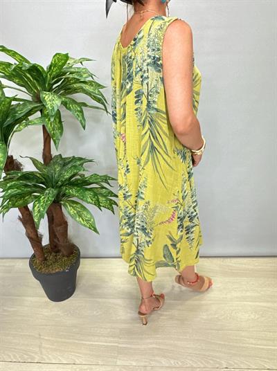 9945 Italyan Pamuklu Elbise Yeşil Tonu