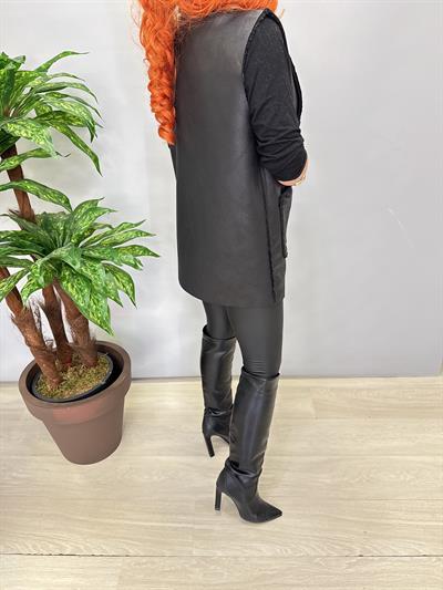 9960 İçi Kürk Detay Yelek Siyah