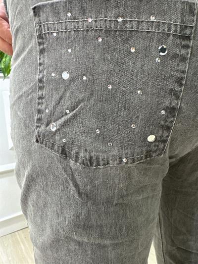 9966 Italyan Taş Detaylı Pantolon Gri