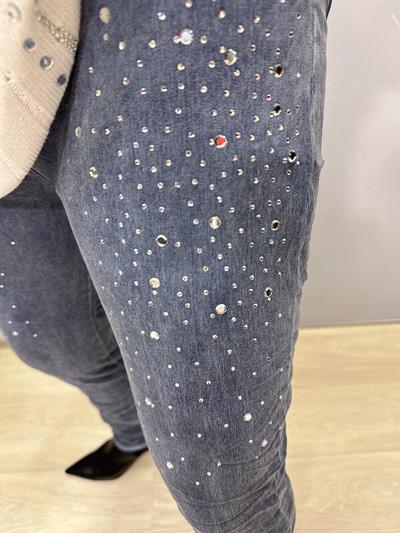 9966 Italyan Taş Detaylı Pantolon Mavi