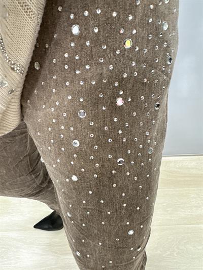 9966 Italyan Taş Detaylı Pantolon Vizon