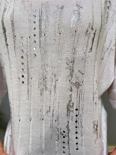 9966 Italyan Triko Bluz Ekru