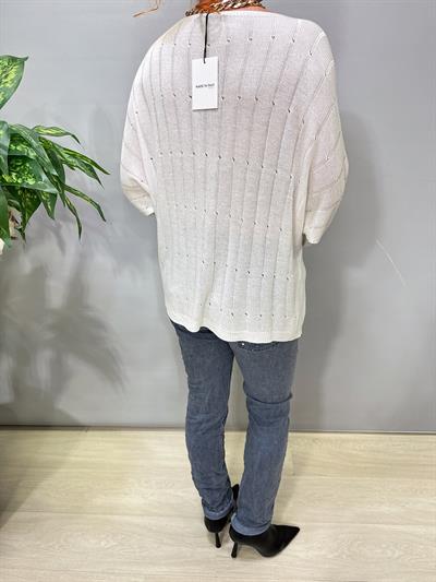 9966 Italyan Triko Bluz Ekru