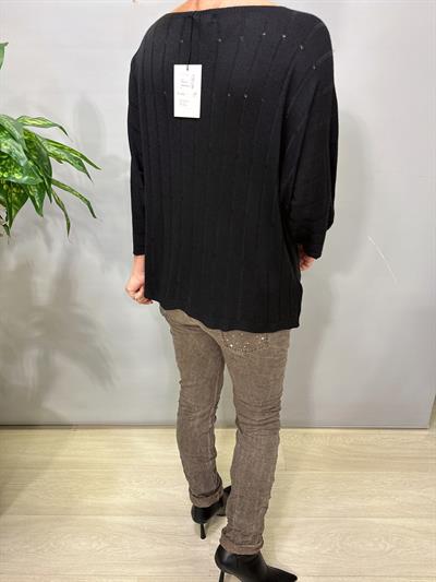 9966 Italyan Triko Bluz Siyah