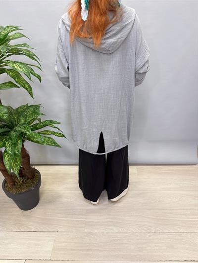 9987 PAMUKLU PAYET DETAYLI CEKET GRİ