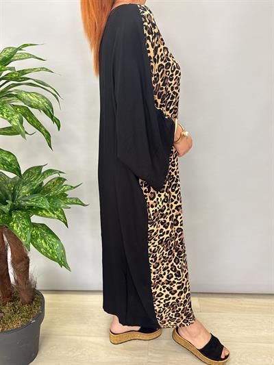 MNS 9988 PAMUKLU VİSKON ELBİSE SİYAH 